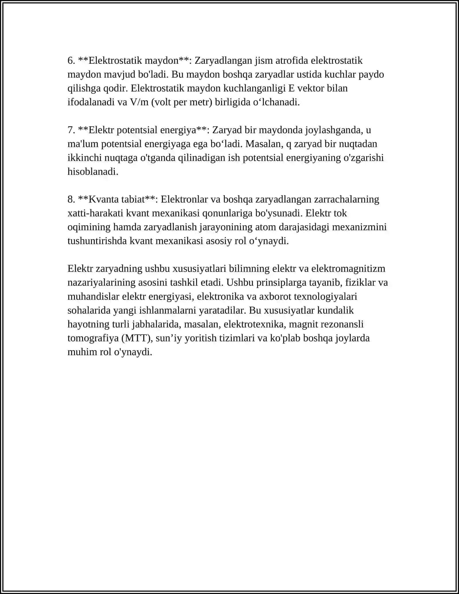 Elektr zaryadning xususiyatlari 4
