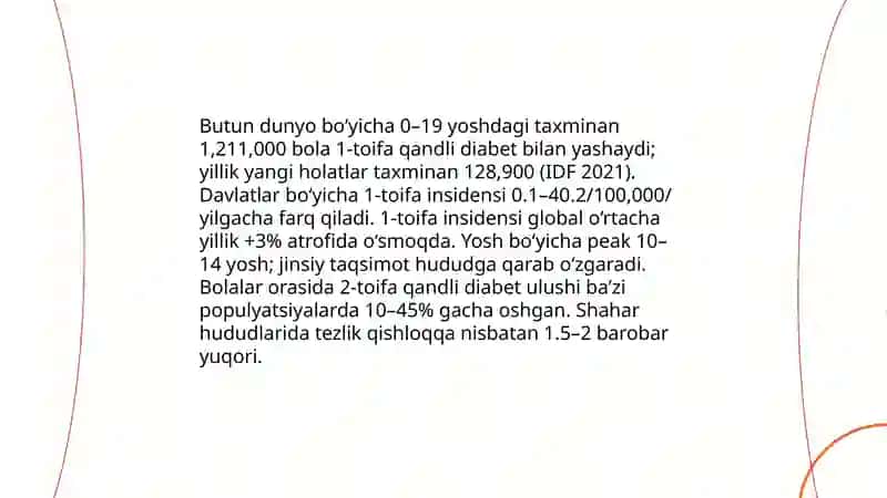 Bolalarda qandli diabetni uchrashi 4