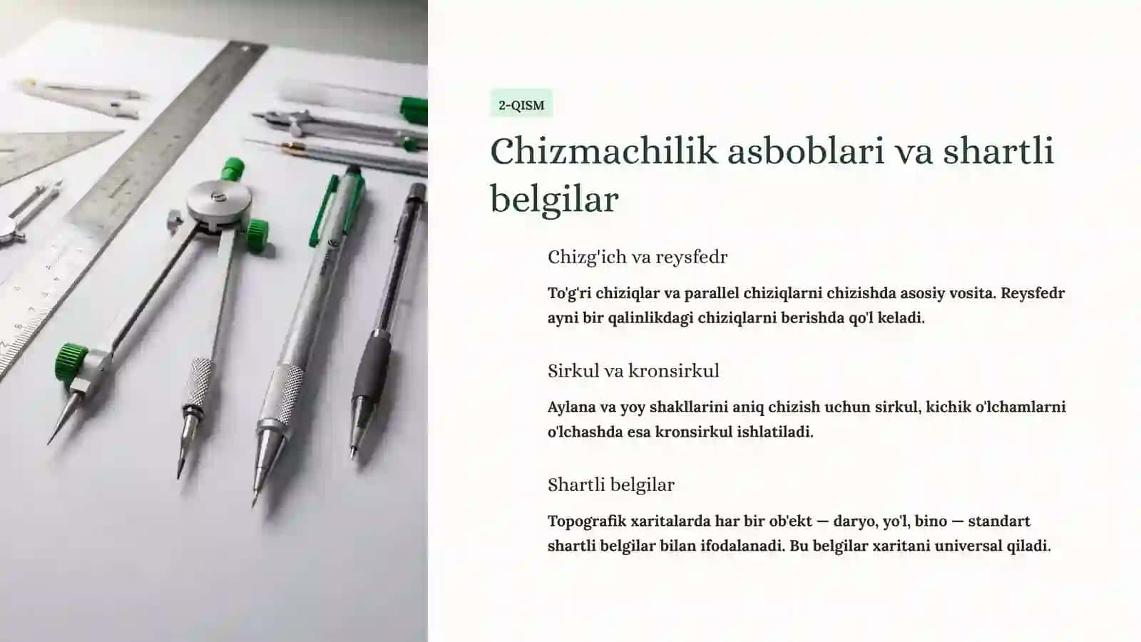 Muhandislik geodeziyasi va topografik chizmachilik: Qalamdan tushgacha 4