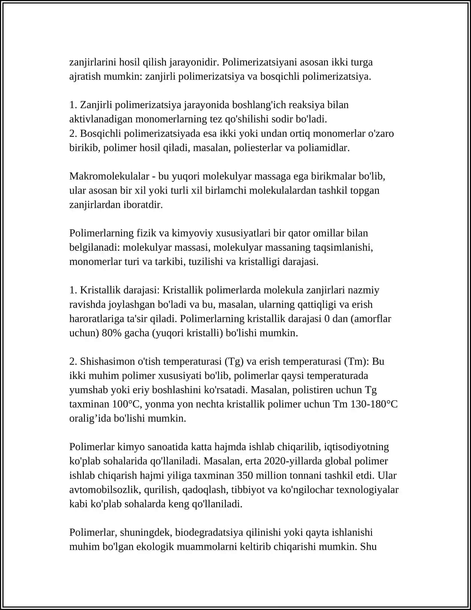YUQORI MOLEKULYAR BIRIKMALAR ERITMALARINING XOSSALARI. QONNING REOLOGIK XOSSALARI 4