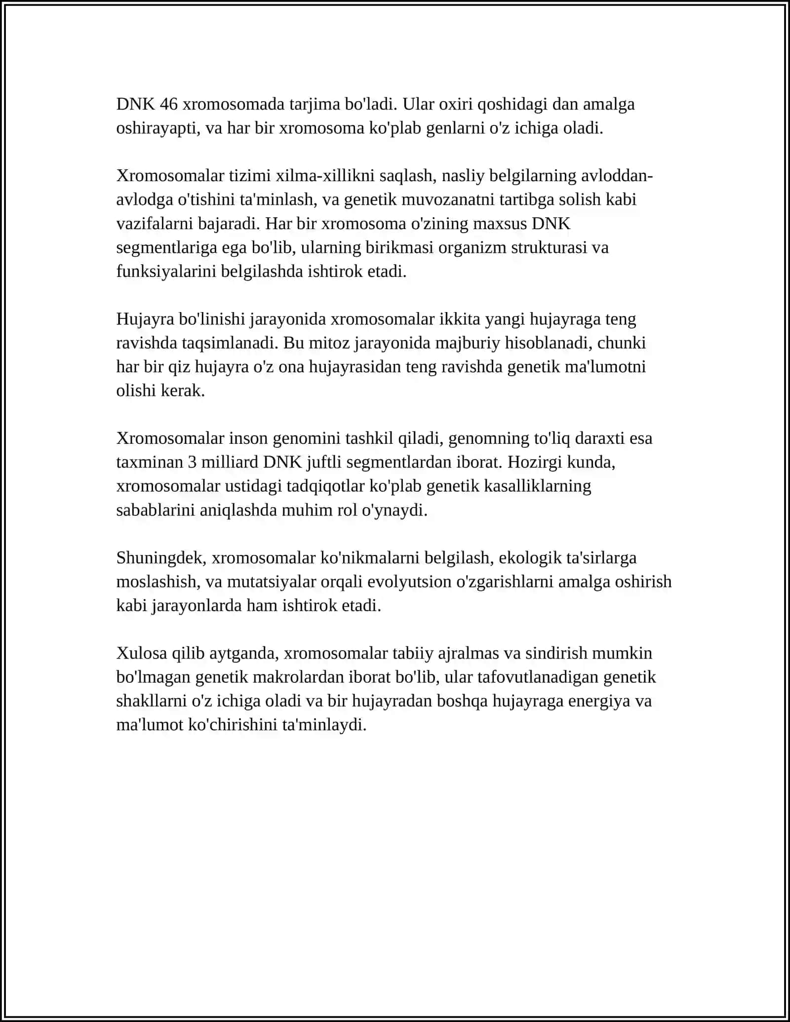 XROMASOMANING MOLEKULYAR TUZILISHI 4