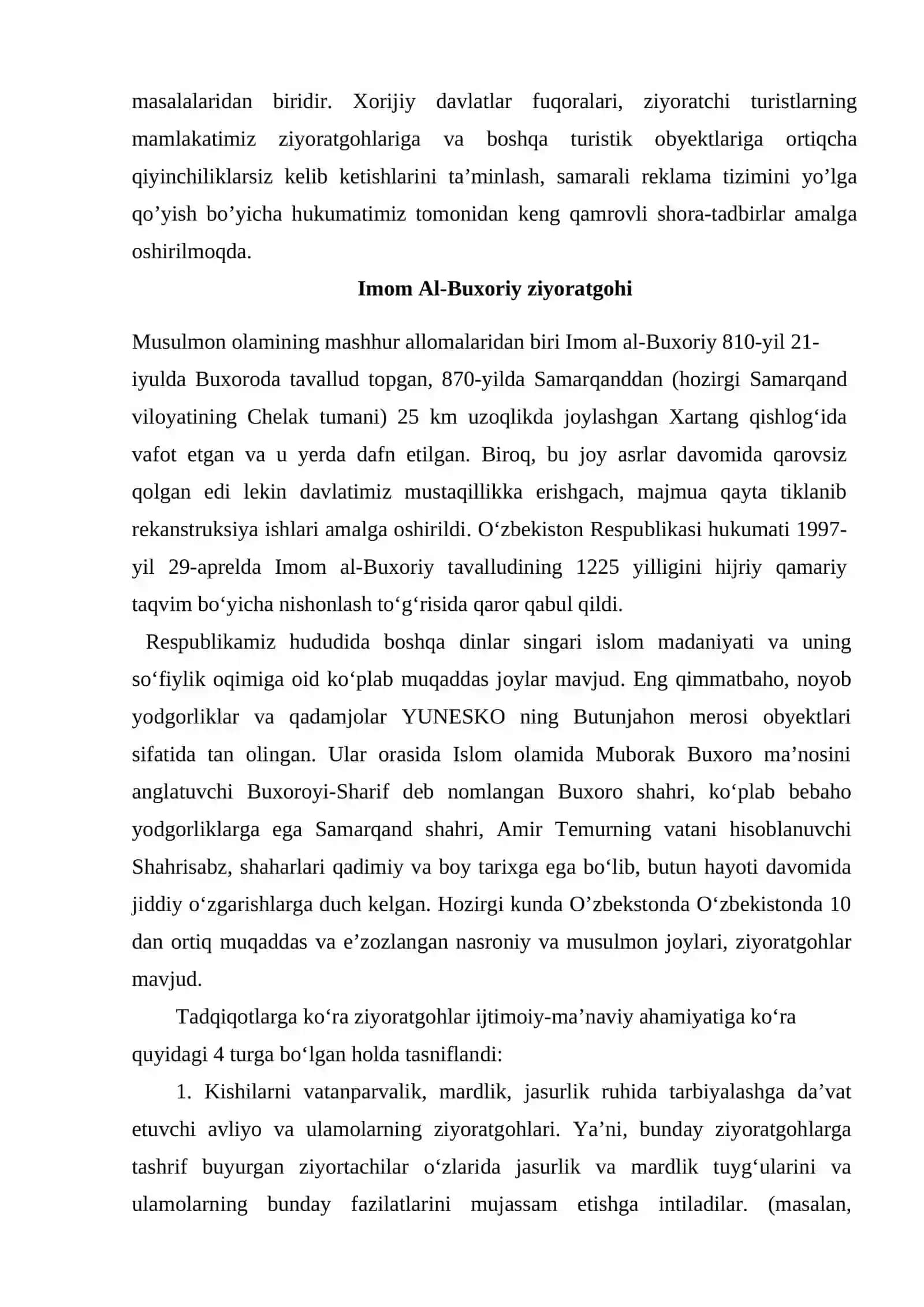 Ziyorat turizmi orqali hududiy rivojlanishni ta'minlash 4