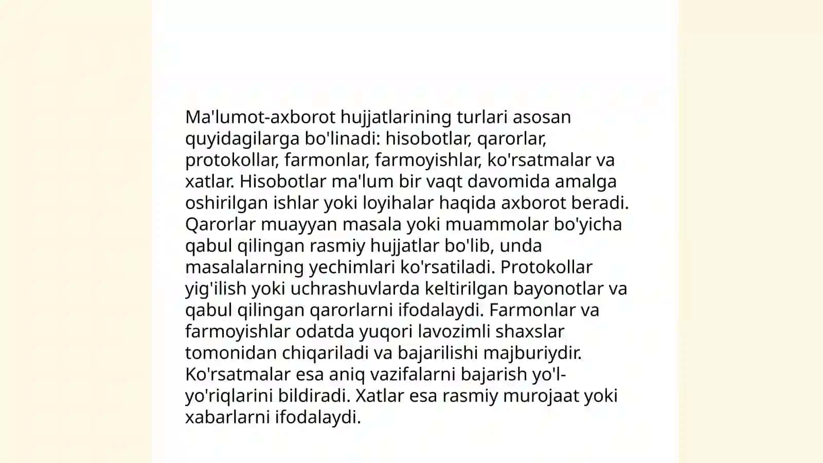 Ma'lumot-axborot hujjatlari 4