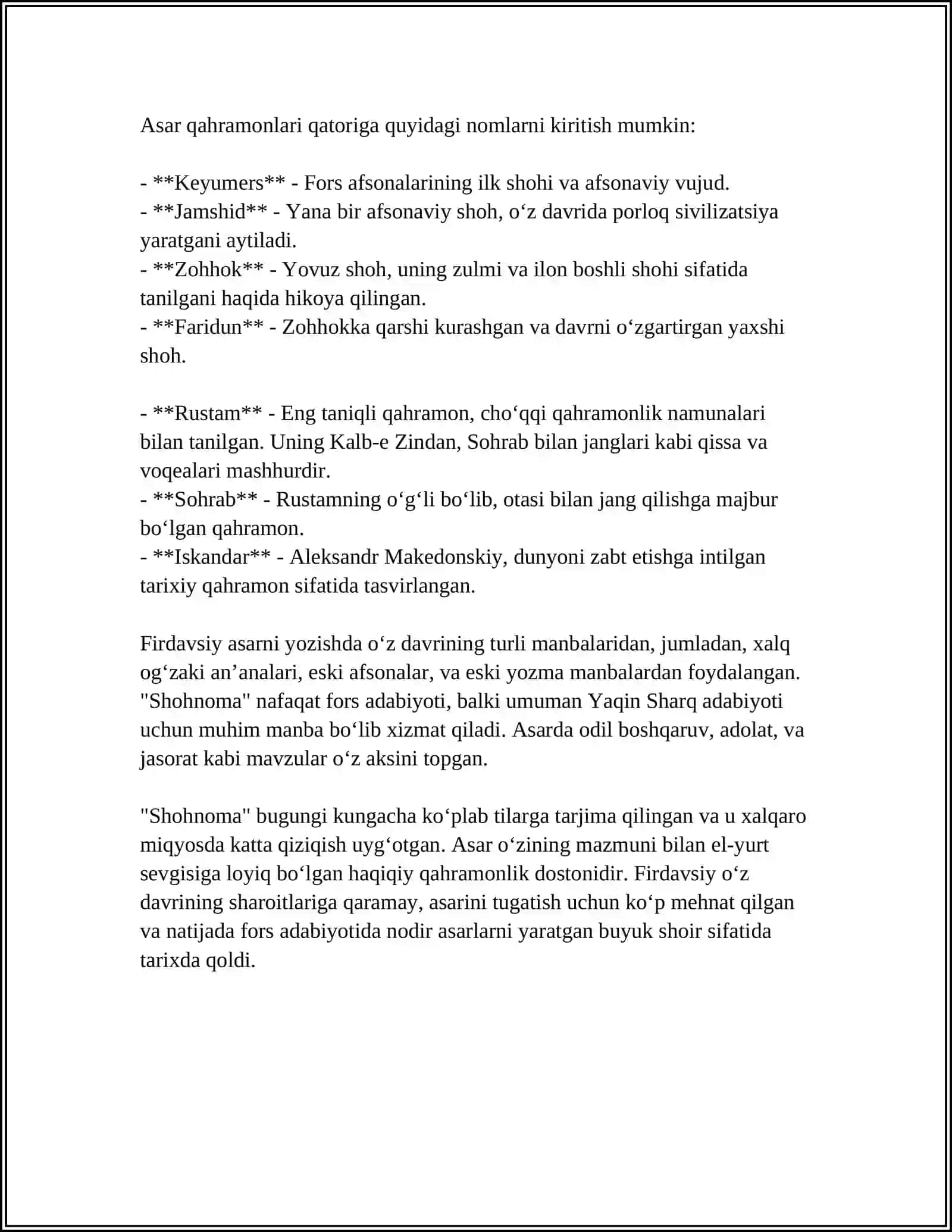 FIRDAVSIY SHOHNOMASI QAYRAMONLARI. ULARNING KEYINGI DAVIR EPIK POEZIYASIGA KUCHISHI 4