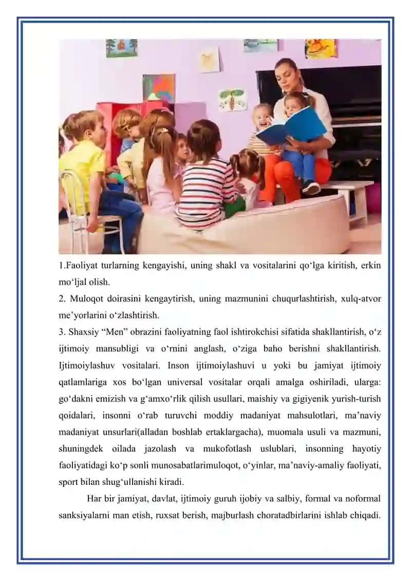 BOLALIK-INSONNING IJTIMOIY HAYOT ME’YORLARINI EGALLAY BOSHLASH DAVRI 4