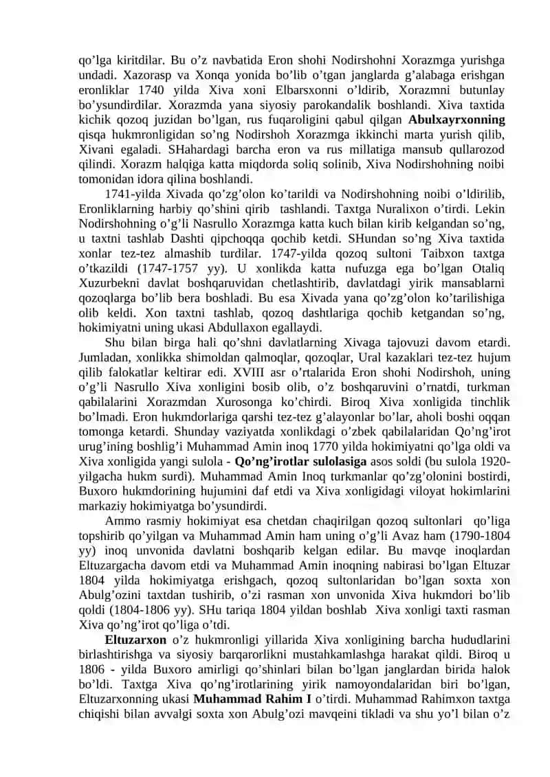 Xiva va Qo’qon xonliklarining tashkil topishi va ravnaqi 4