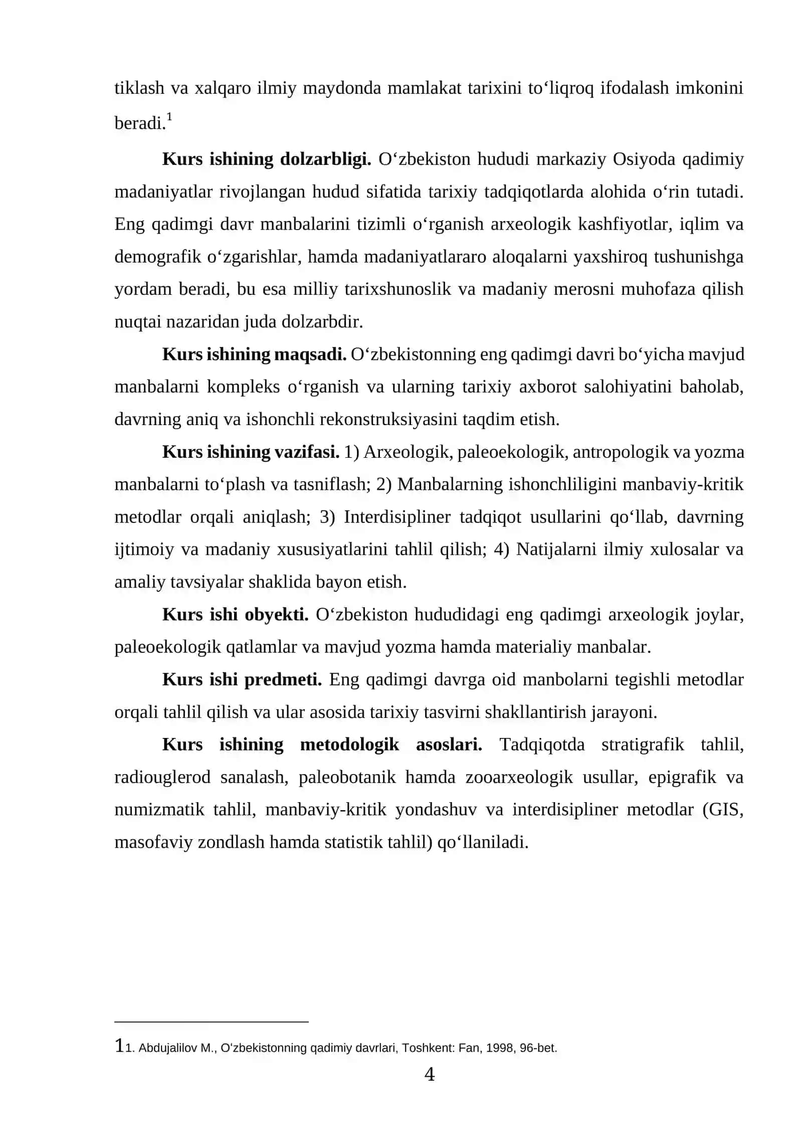 OʻZBEKISTON TARIXINING ENG QADIMGI DAVRI BOʻYICHA MANBALAR KURS ISHI 4