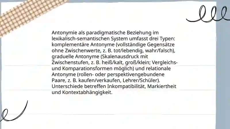 Paradigmatische Beziehungeni in Lexikalish-semantischem System 4