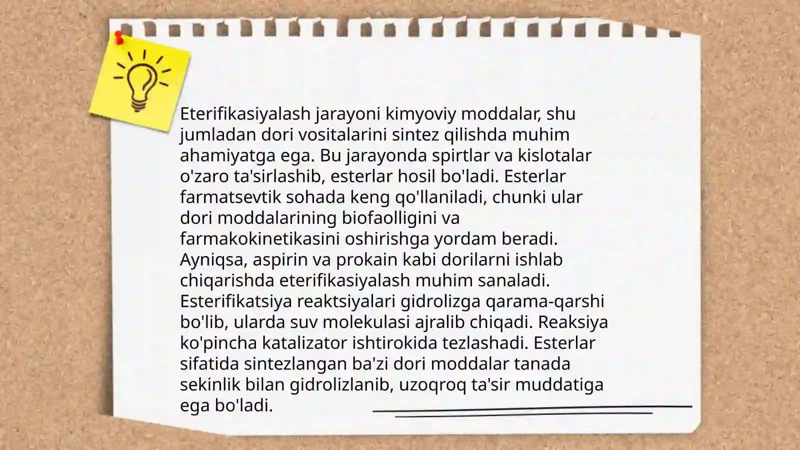 Eterifikasiyalash jarayonlari asosida olinadigan dori preparatlari 4
