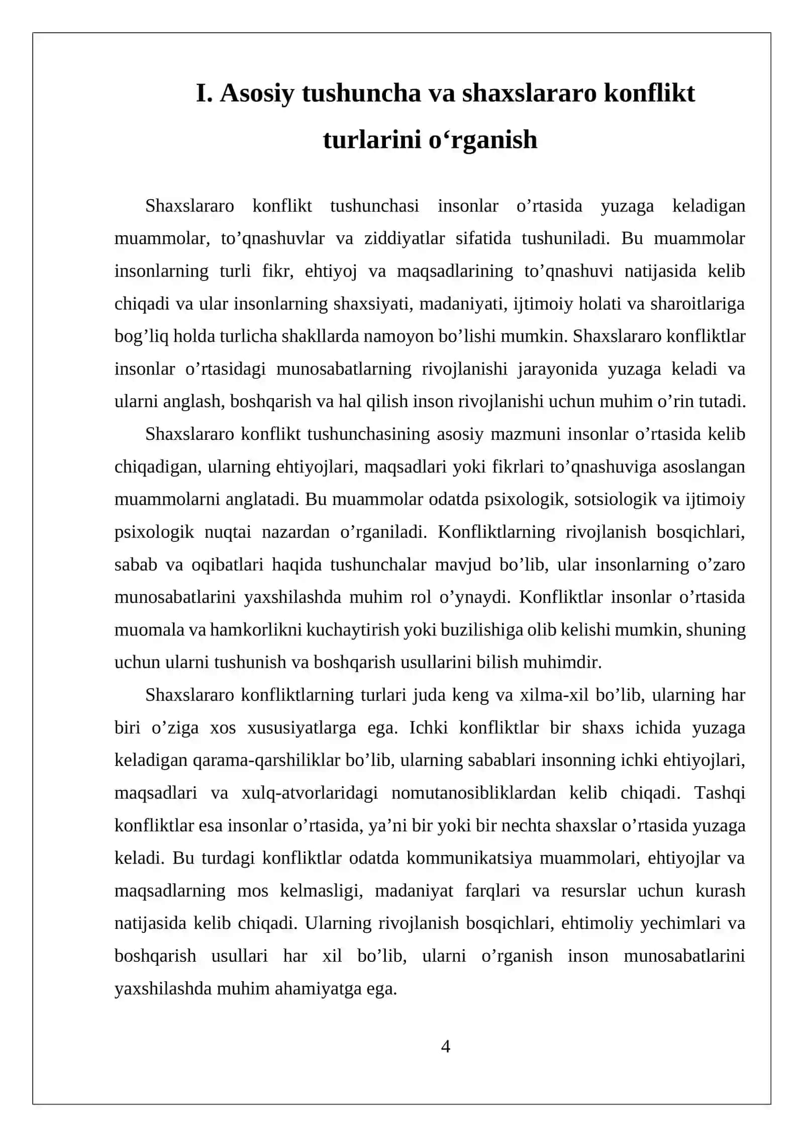 SHAXSLARARO KONFLIKT TUSHUNCHASI VA TURLARI 4