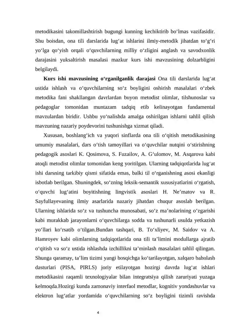 Ona tili darslarida lugʻat ishlari metodikasi 4