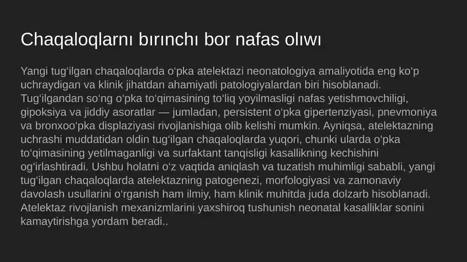 Chaqaloqlarnı bırınchı bor nafas olıwı 4