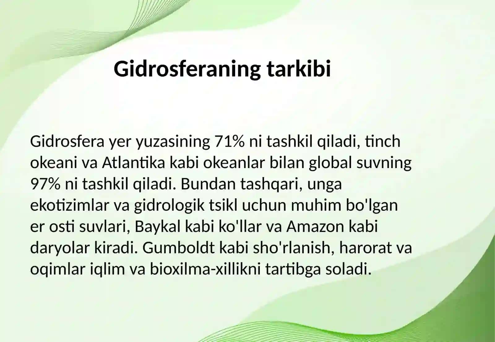 Litosfera, Gidrosfera 4
