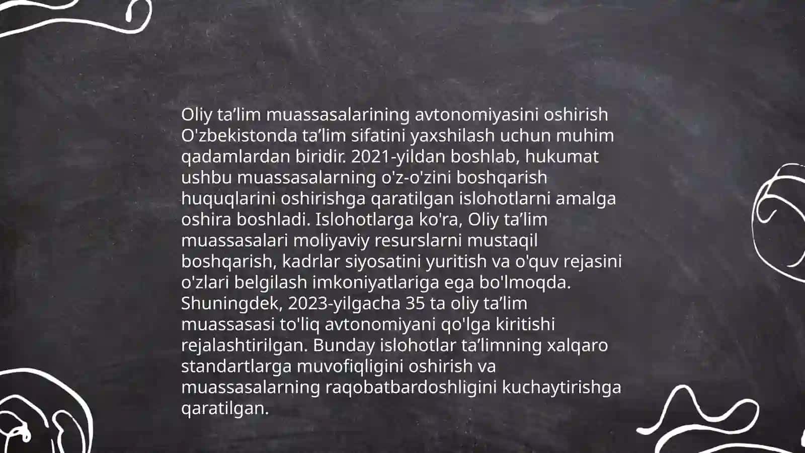 Oʻzbekistonda taʼlim tizimida amalga oshirilgan islohotlar 4