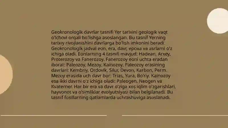 Geoxronologik jadval va uning taxlili 4