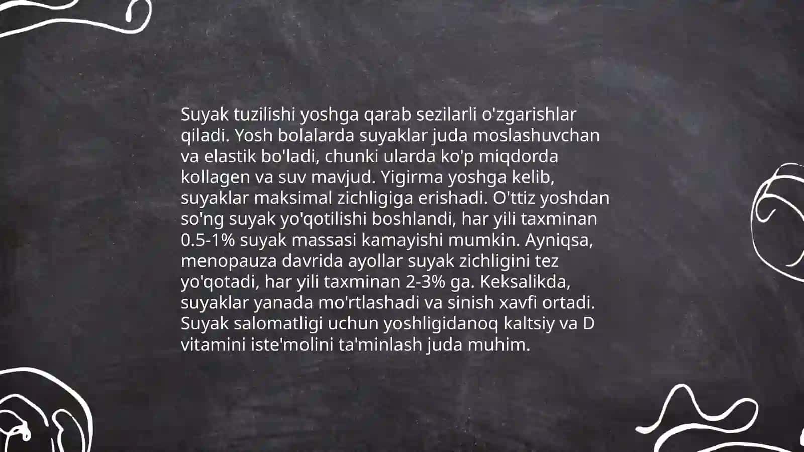 Organizmdagi suyaklarning yosh xususiyatlari va xillari.Bolalarning qaddi-qomatning shakllanishi va kamchiliklari 4