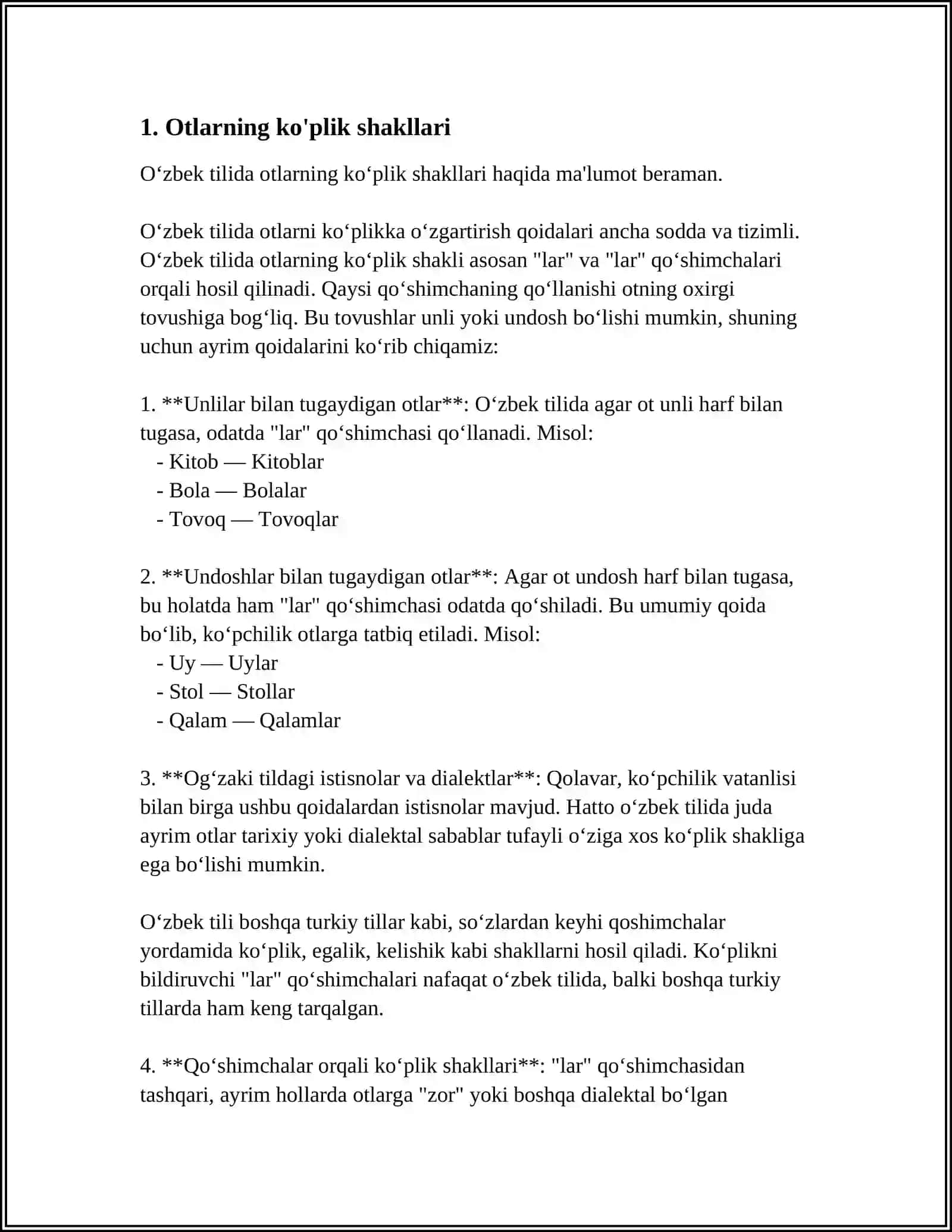LOTIN TILIDA BOSH KELISHIHINING KO'PLIK SHAKLI VA MURAKKAB TERMINLAR HOSIL QILISHI 4