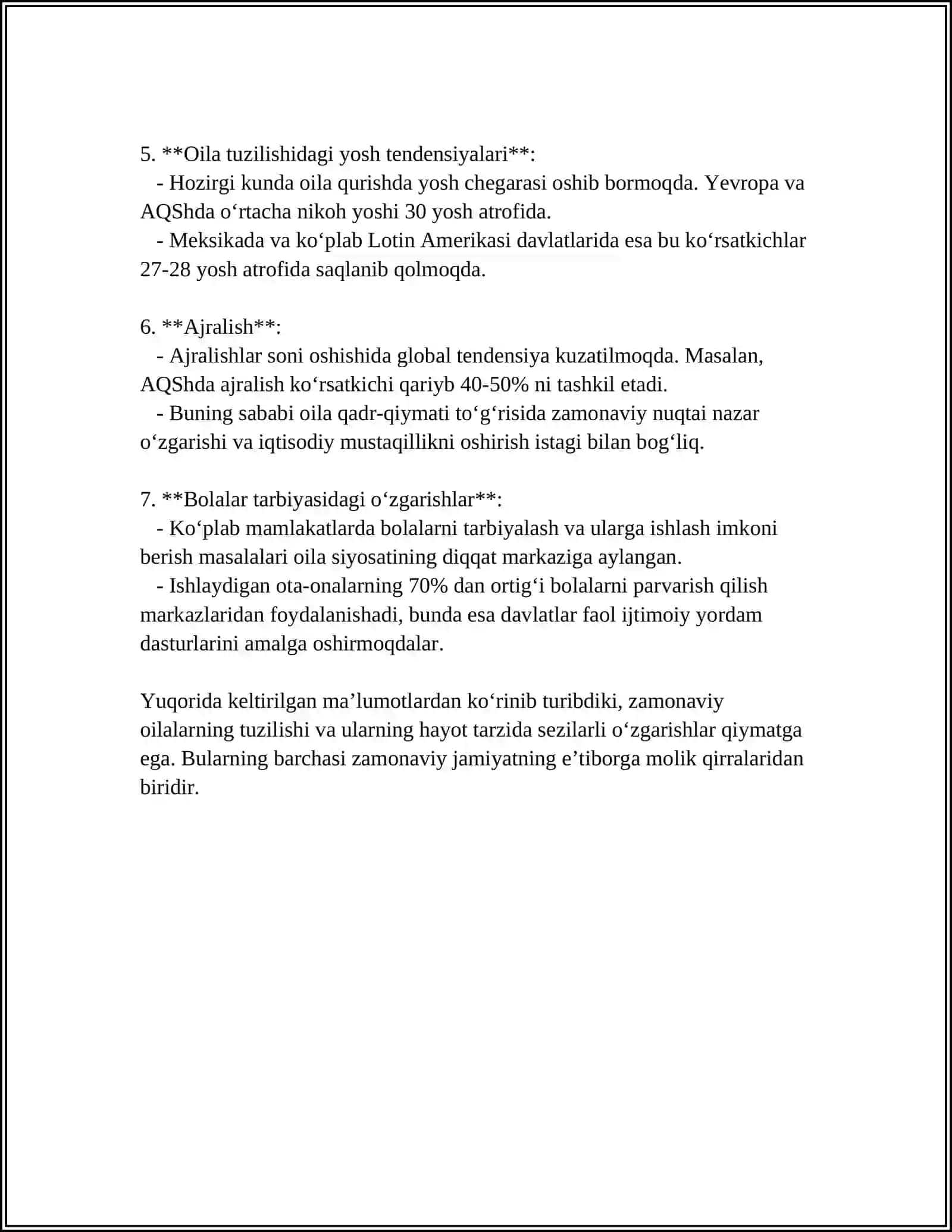 ZAMONAVIY OILALARNING XUSUSIYATLARI 4