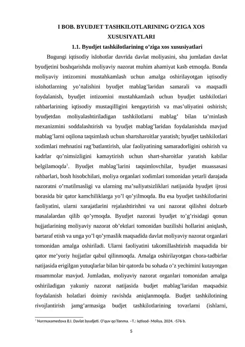 BYUDJET JARAYONINI TASHKIL ETISHDA OʻZBEKISTON RESPUBLIKASI MOLIYA VAZIRLIGINING OʻRNI VA AHAMIYATI 4
