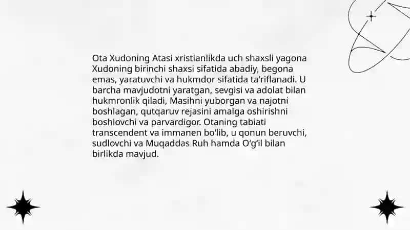Xristianlik talimotida yakka hudoning 3 qiyofasi haqida malumot 4