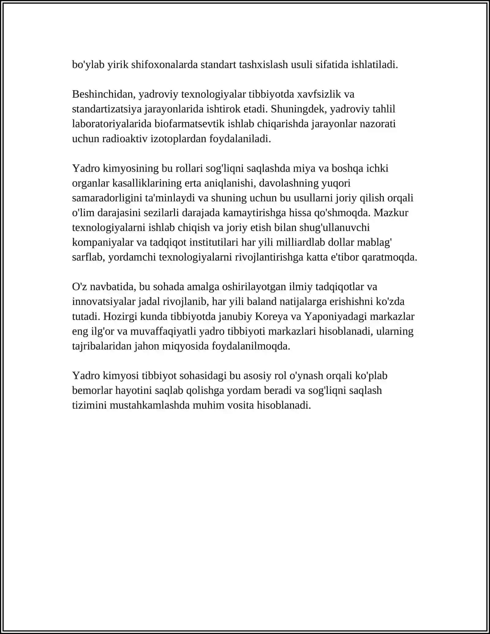 YADRO KIMYOSINING TIBBIYOTDAGI OʻRNI 4