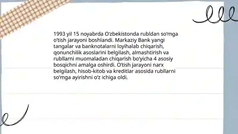 Oʻzbekistonda milliy valyutaning muomilaga kiritilishi 4