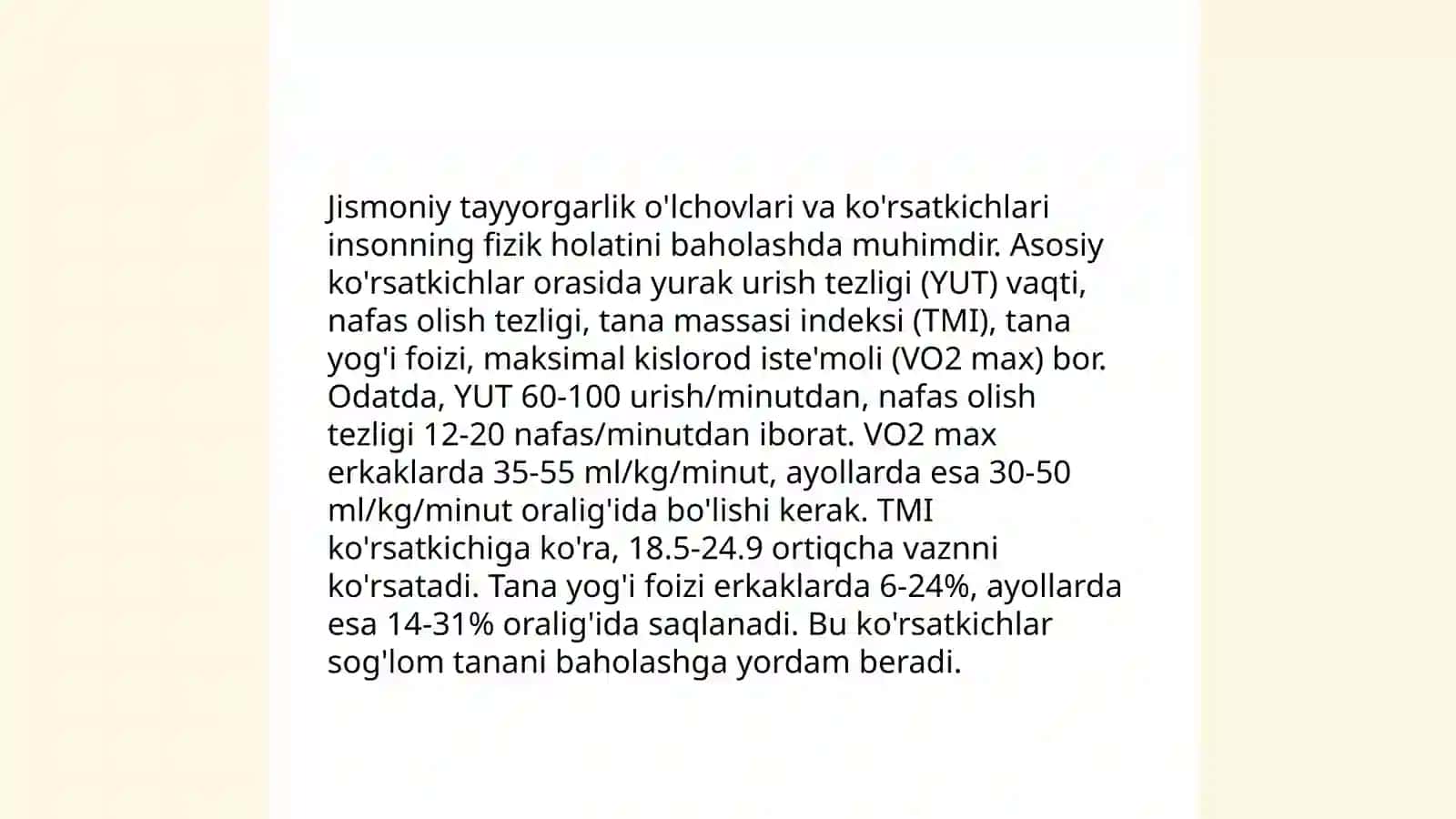Talabalarning jismoniy tayyorgarliklarini baholash metodikasi 4