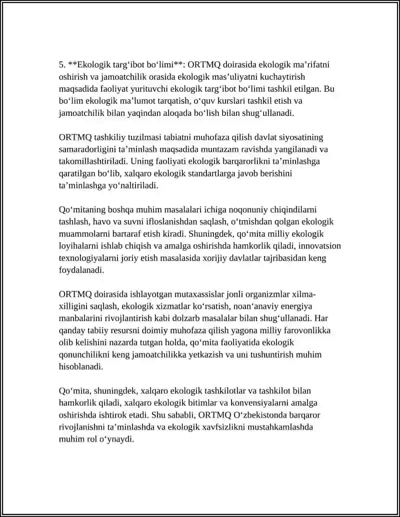 Oʻzbekiston Respublikasi Tabiatni muhofaza qilish davlat qoʻmitasi 4