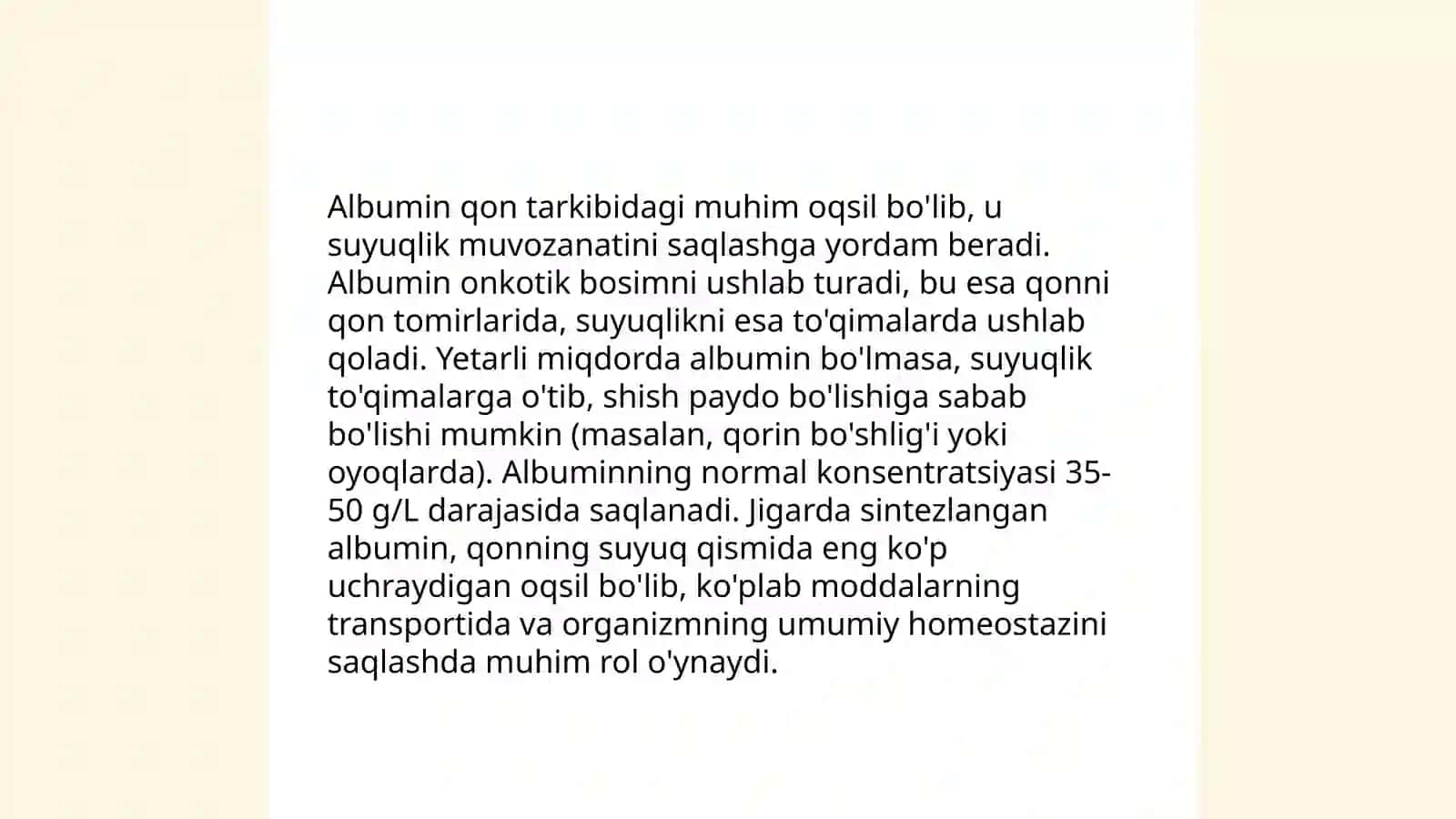 Albuminning tana suvi taqsimlanishi 4