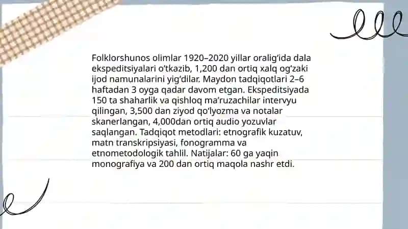 Oʻzbek folklorshunos olimlarning ilmiy faoliyati 4