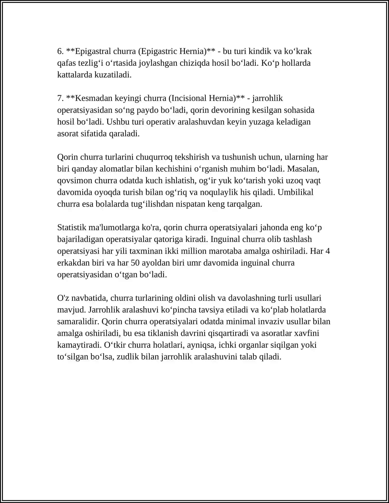 QORIN CHURRALARINING TURLARI TASHXIS QOʻYISH VA DAVOLASH 4