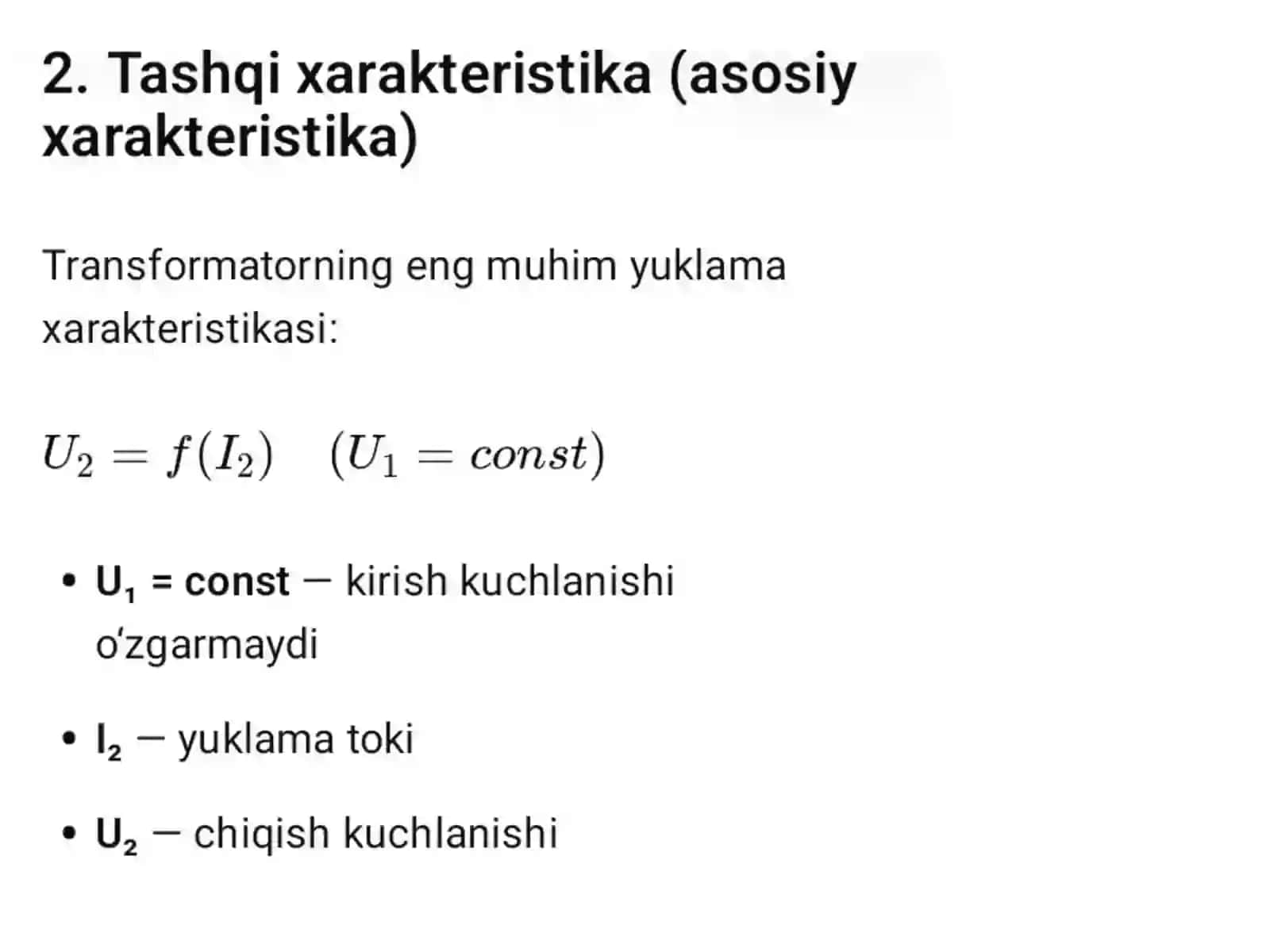 Transformatorning yuklama xarakteristikalari o‘rganish 4