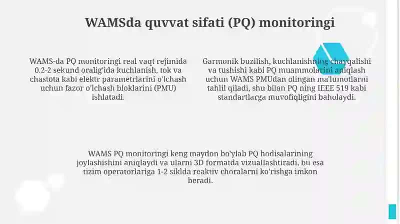 WAMStizmlaridaWide area monitoring system PQnazorativafoydalanilganadabiyot 4