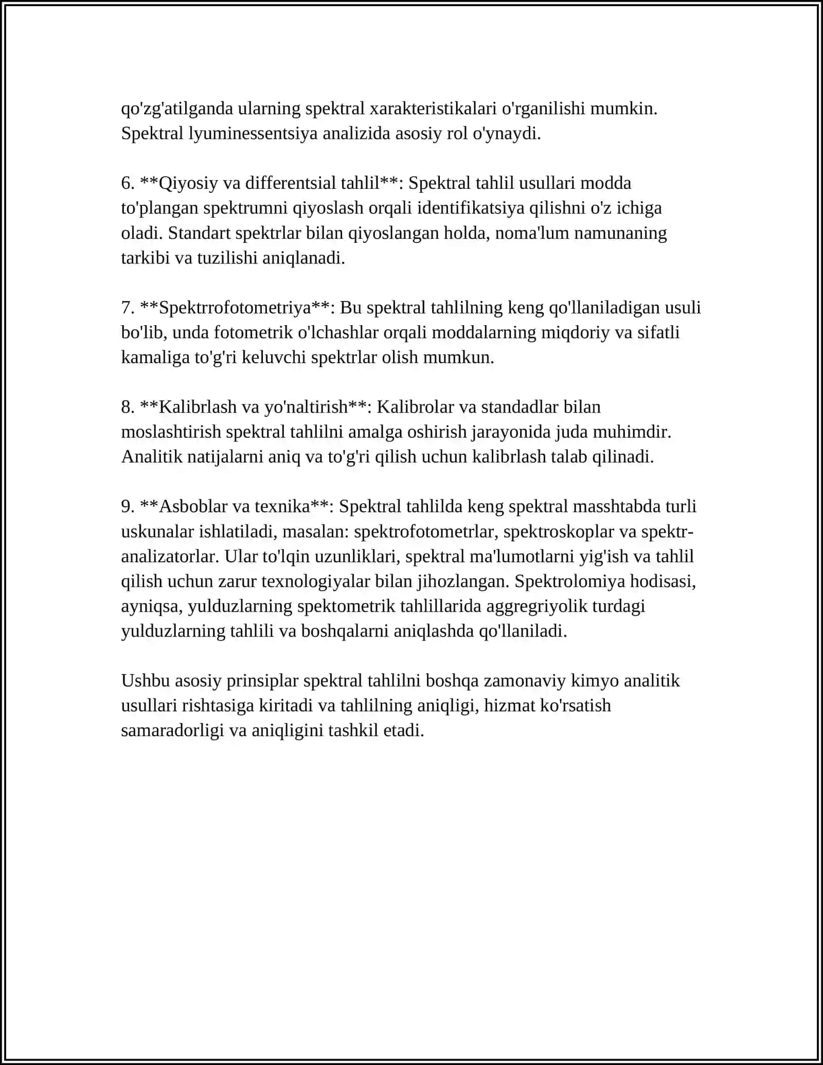 ORGANIK MODDALARNI SPEKTRAL USULDA TADQIQ QILISH FANINING ASOSIY TUSHUNCHALARI 4