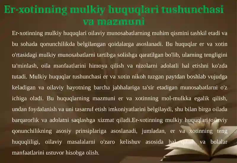 Er-xotinning mulkiy huquq va majburiyatlari 4