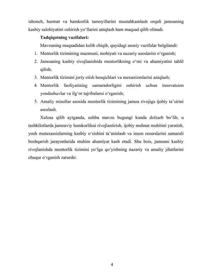 JAMOANI KASBIY RIVOJLANISHDA MENTORLIK TIZIMINI YO’LGA QO’YISH 4