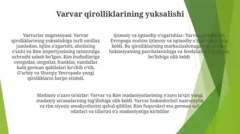 Qadimgi Ilk OʻRta Asrlar Tarixi Va OʻZiga Xos Xususiyatlari 4