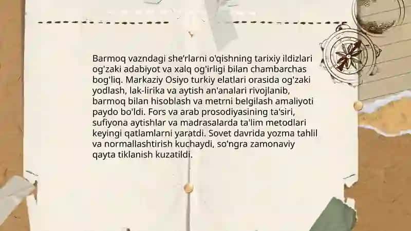 Barmoq vazndagi she'rlarni o'qish 4