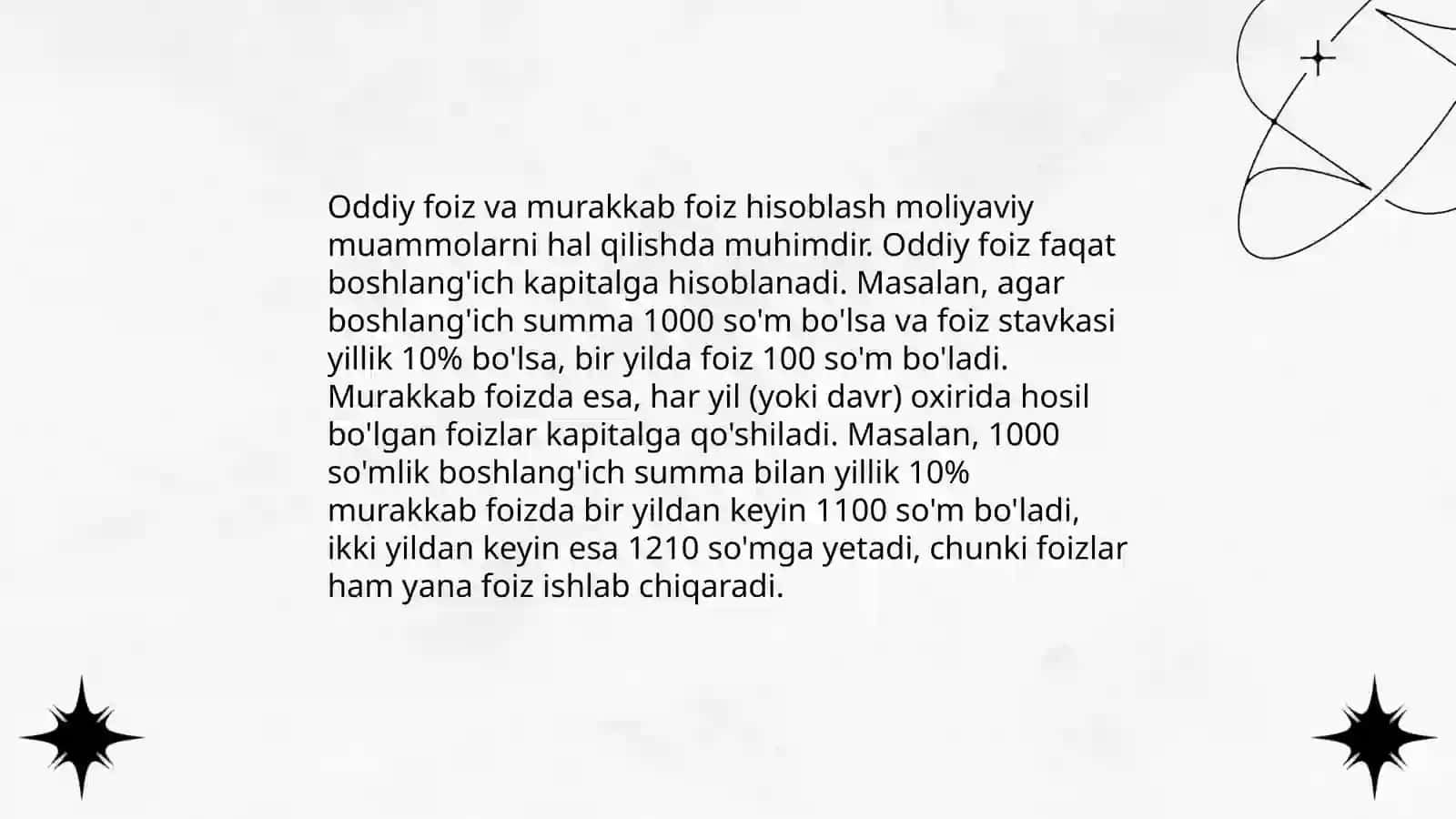 Foiz va uning tatbiqiga doir kasbiy mazmunli masalalar 4