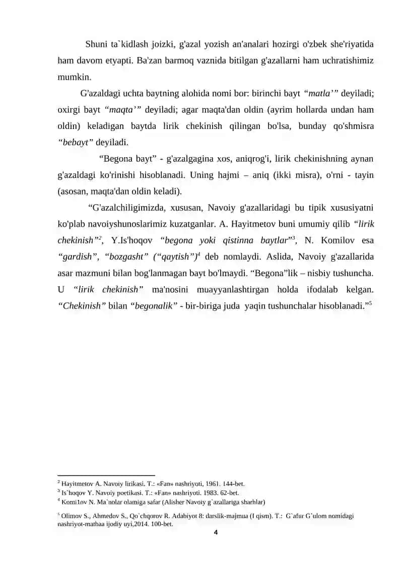 G`azal – mumtoz she`riyatimizning asosiy janri sifatida 4