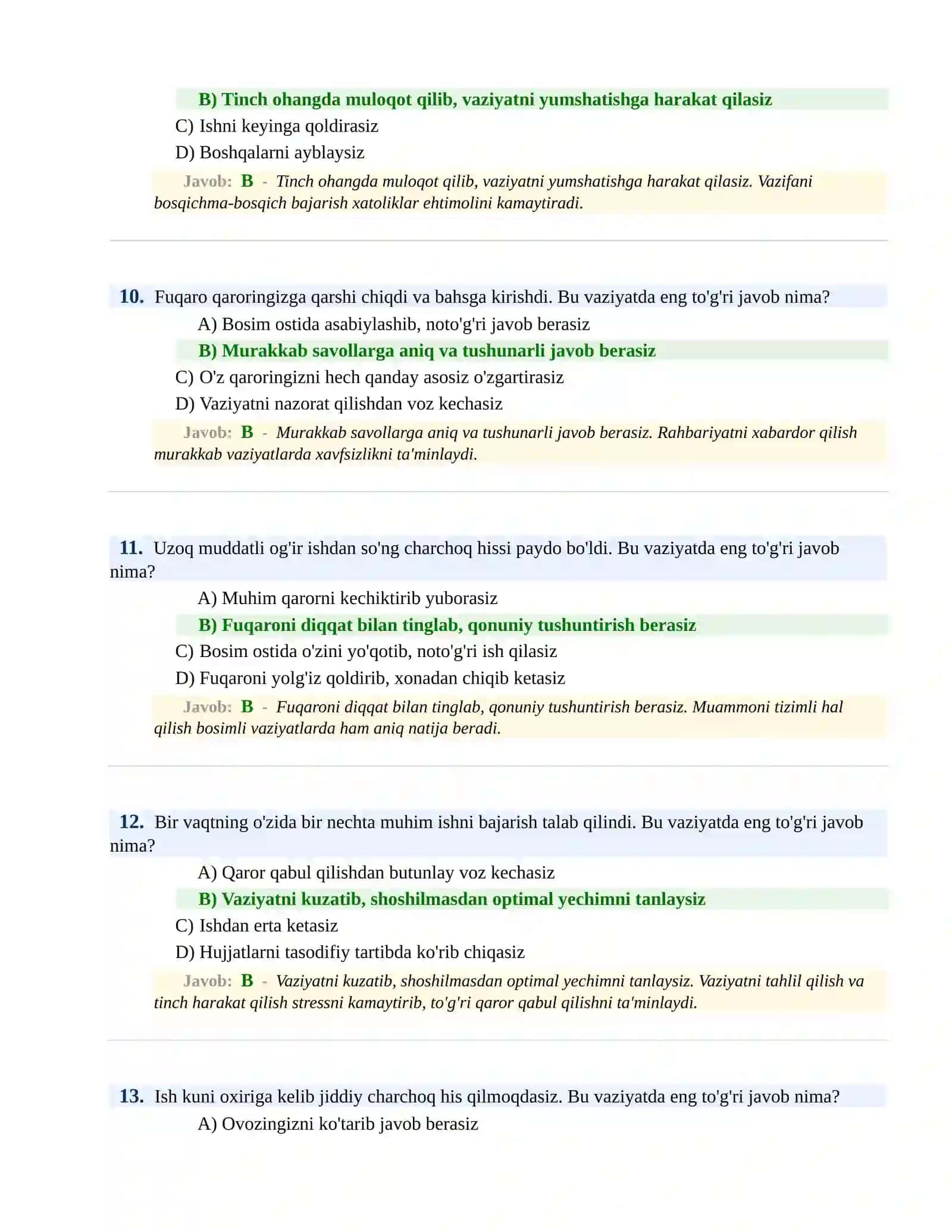 BOJXONA XIZMATIGA ISHGA KIRISH PSIXOLOGIK SINOV Testlari 4