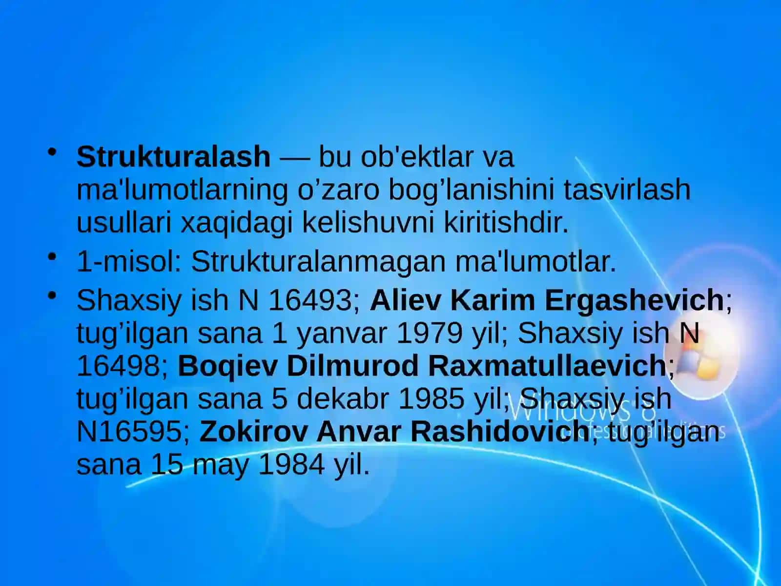 Ma'lumotlar ombori tushunchasi va yaratish 4