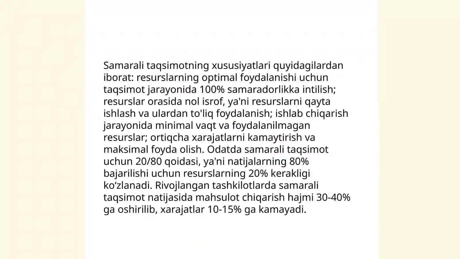 Korxonada resurslar taqsimoti samarali taqsimlanishining nazariy va ammaliy jixatlari 4