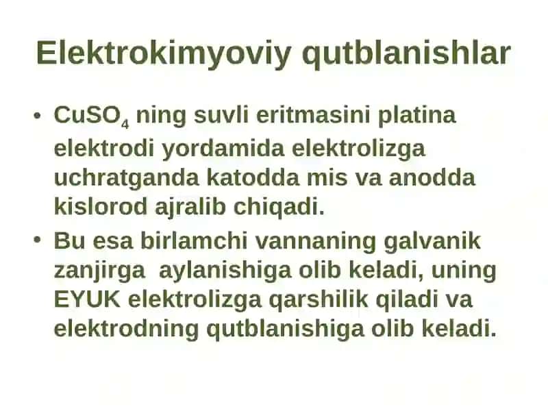 Elektrokimyoviy jarayonlarning kinetikasi 4