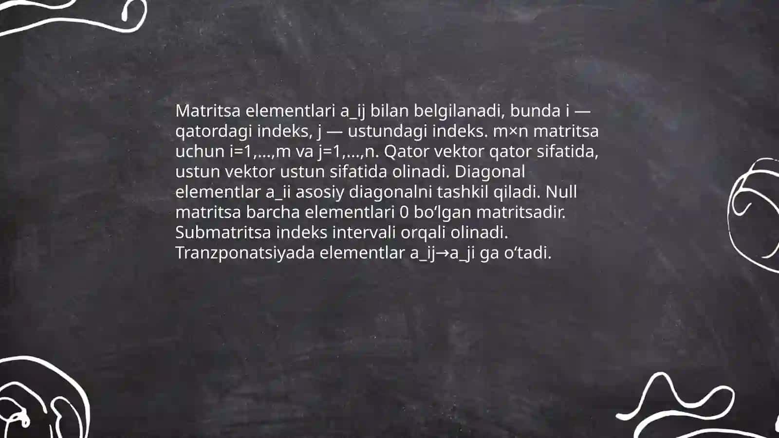 Matritsaviy analiz elementlari 4