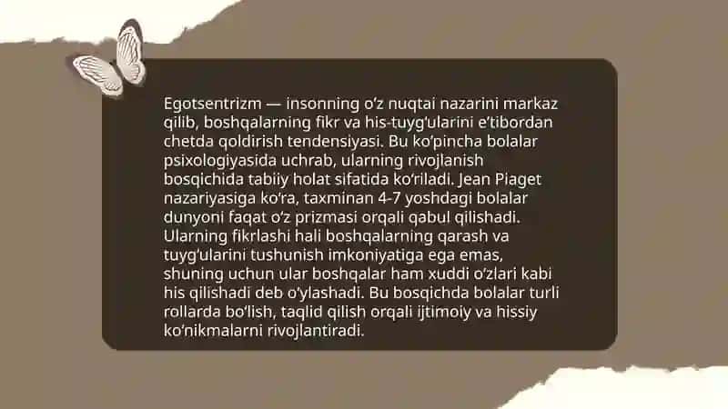 Bola tafakkurida egosentrizimning yuzaga kelishi 4