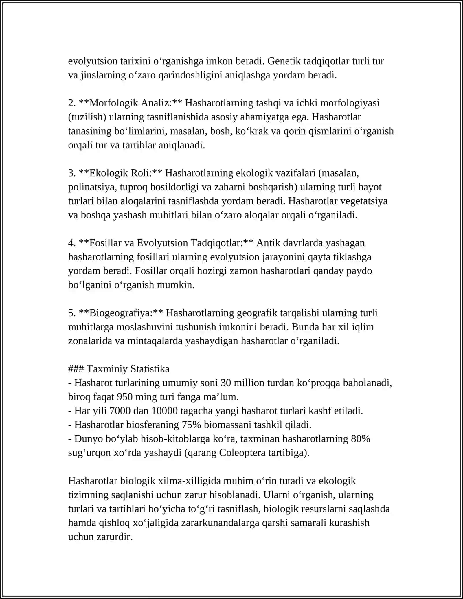 HASHAROTLAR SISTEMATIKASIGA OID TADQIQOTLAR TAHLILI 4