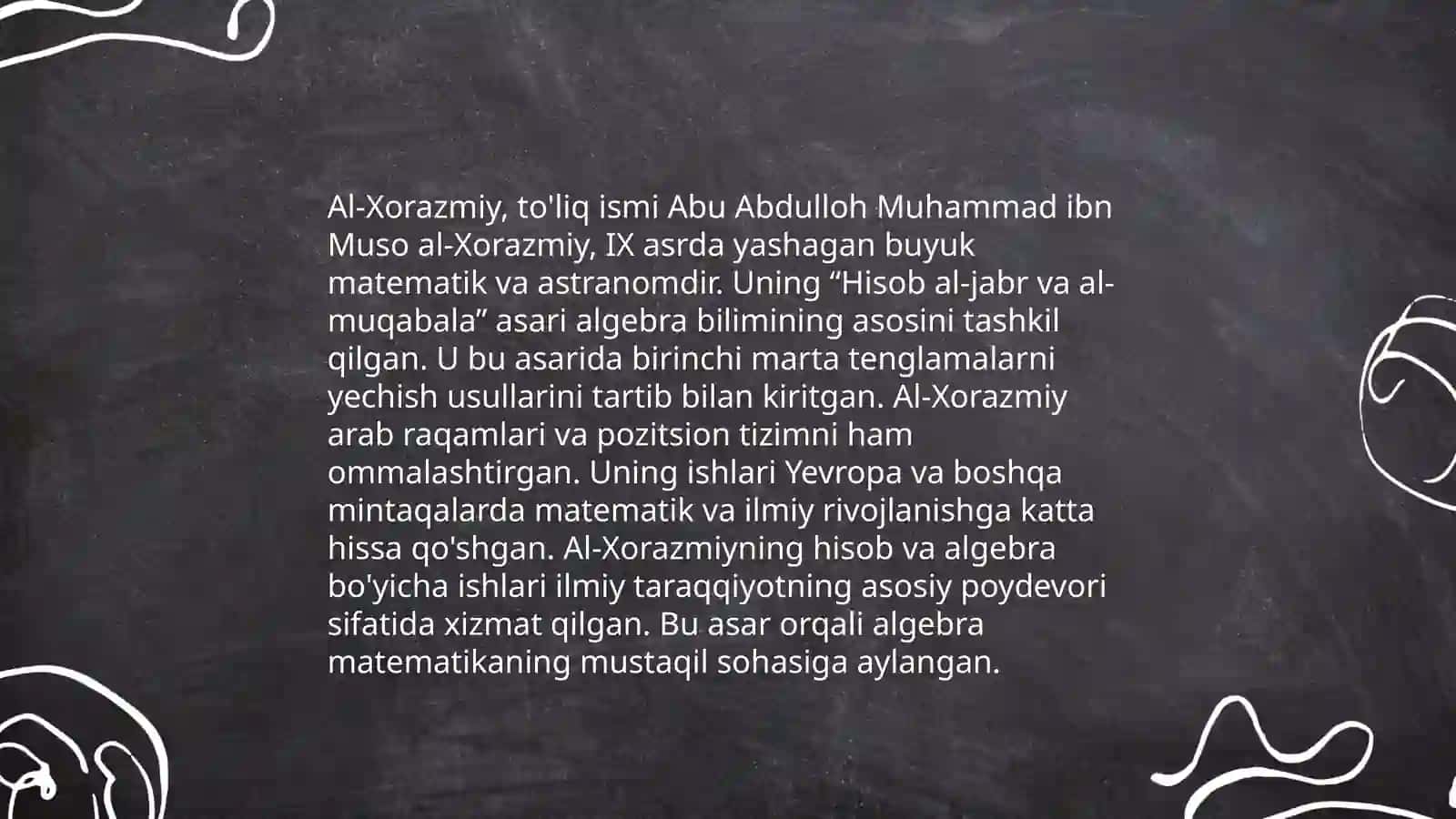 Muhammad ibn Muso al-Xorazmiy va arifmetikaning asoslari 4