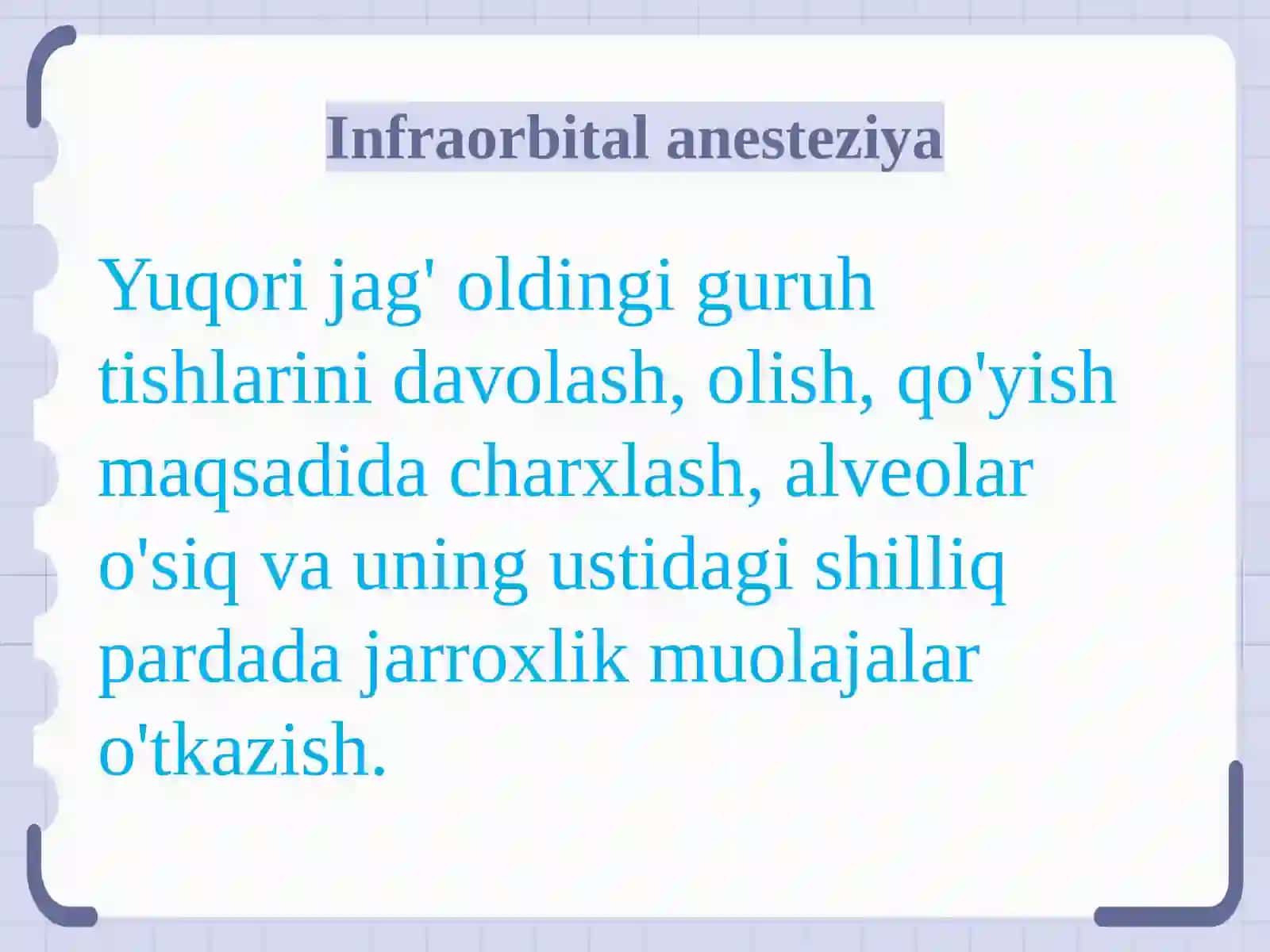 Xirurgik stomatologiyada ishlatiladigan anesteziya turlari 4