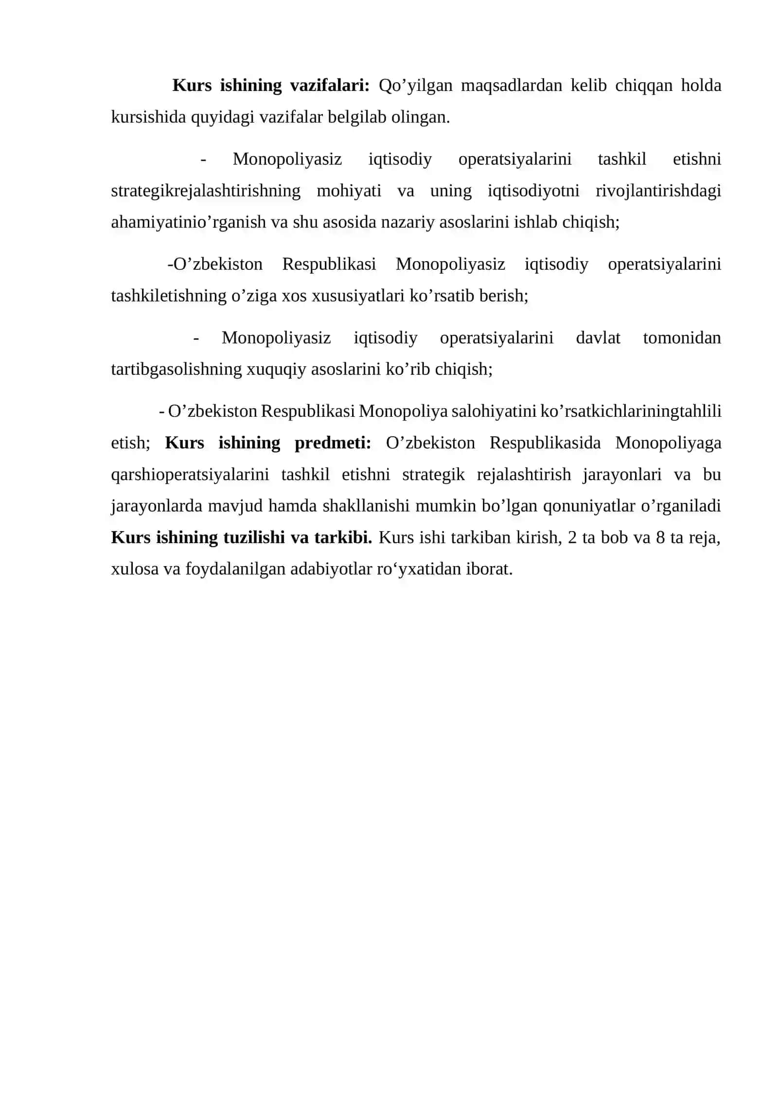 MONOPOLIYANING NAZARIY-ILMIY ASOSLARI VA BOZOR TUZILMASIDAGI O‘RNI 4